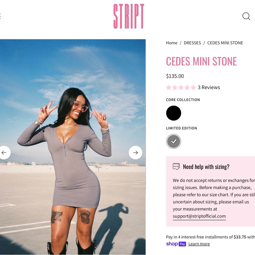 ISO STRIPT CEDES MINI STONE size S or M